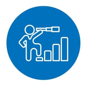 Leader icons set in black and blue colors